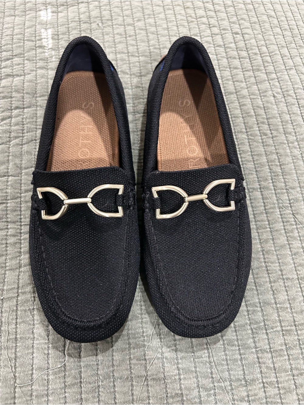 Rothy's Black Men's Slip-On Loafers with Silver Horsebit